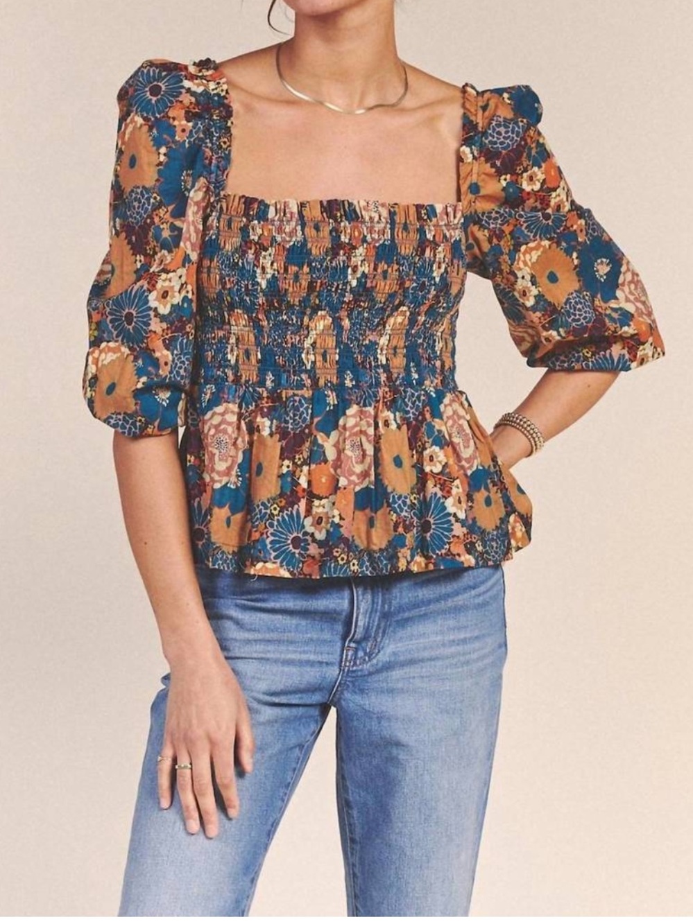 TROVATA Alize Blouse in Ocaso Floral Small